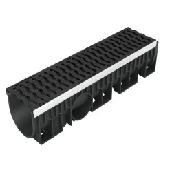 Caniveau KENADRAIN®, longueur 1 m, largeur intérieure 200, hd profondeur, 2 gril
