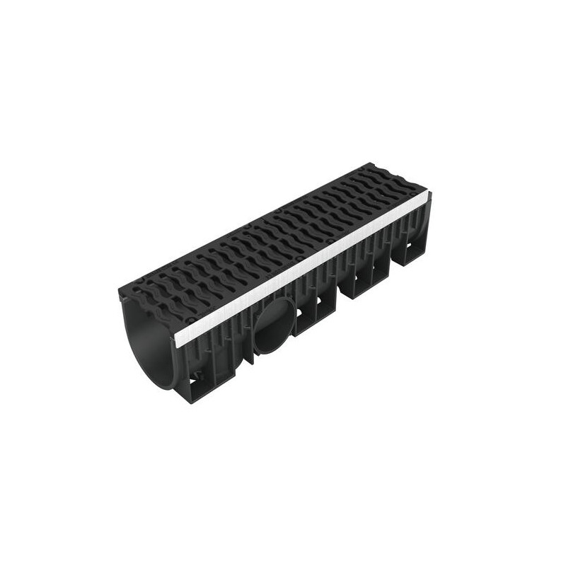 Caniveau KENADRAIN®, longueur 1 m, largeur intérieure 200, hd profondeur, 2 gril