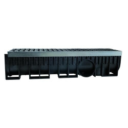 Caniveau KENADRAIN®, longueur 1 m, largeur intérieure 200, hd profondeur, 2 gril