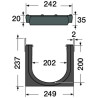 Caniveau KENADRAIN®, longueur 1 m, largeur intérieure 200, hd profondeur, 2 gril