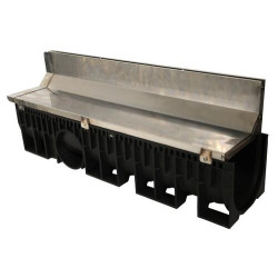 1m caniveau 200hd inox 430 prof2 c250 fente exent
