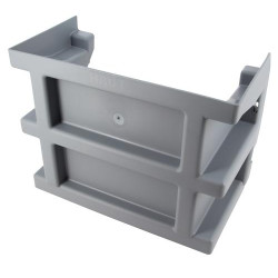 Réhausse pour courette anglaise, hauteur 18 cm, en PVC, 26x13,5 cm, gris clair