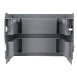 Réhausse pour courette anglaise, hauteur 18 cm, en PVC, 26x13,5 cm, gris clair