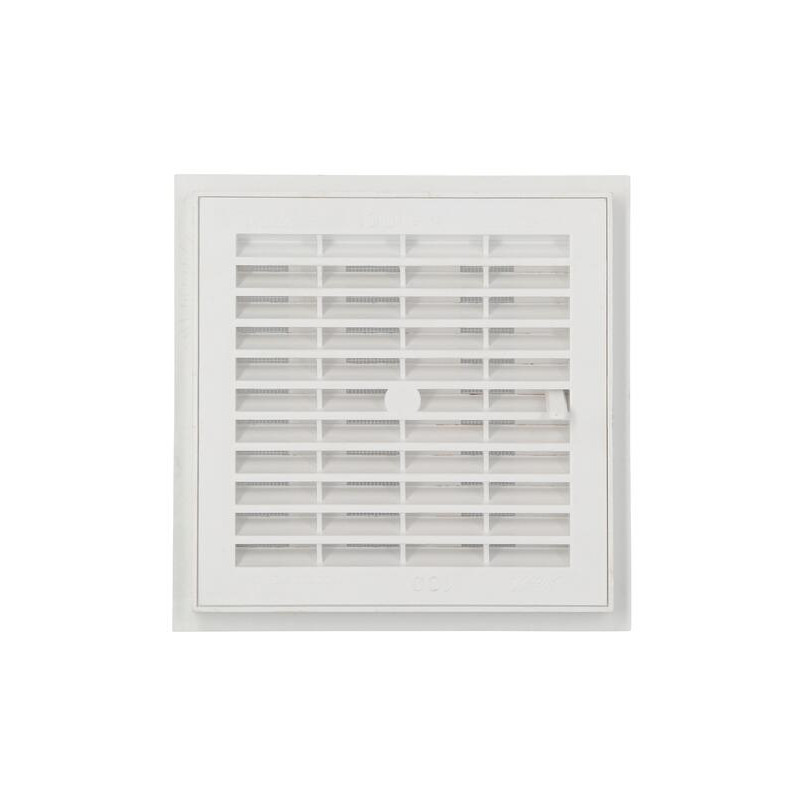 Grille d'aération carrée blanche à fermeture avec moustiquaire