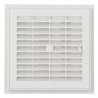 Grille d'aération carrée blanche à fermeture, avec moustiquaire, 176x176