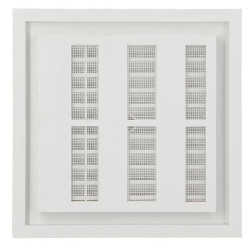 Grille d'aération carrée blanche à fermeture, avec moustiquaire, 176x176