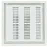 Grille d'aération carrée blanche à fermeture, avec moustiquaire, 201x201