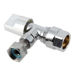 Coude robinet fluxo®, pour réservoir de WC, Ø 16 , 38" (12/17), chromé
