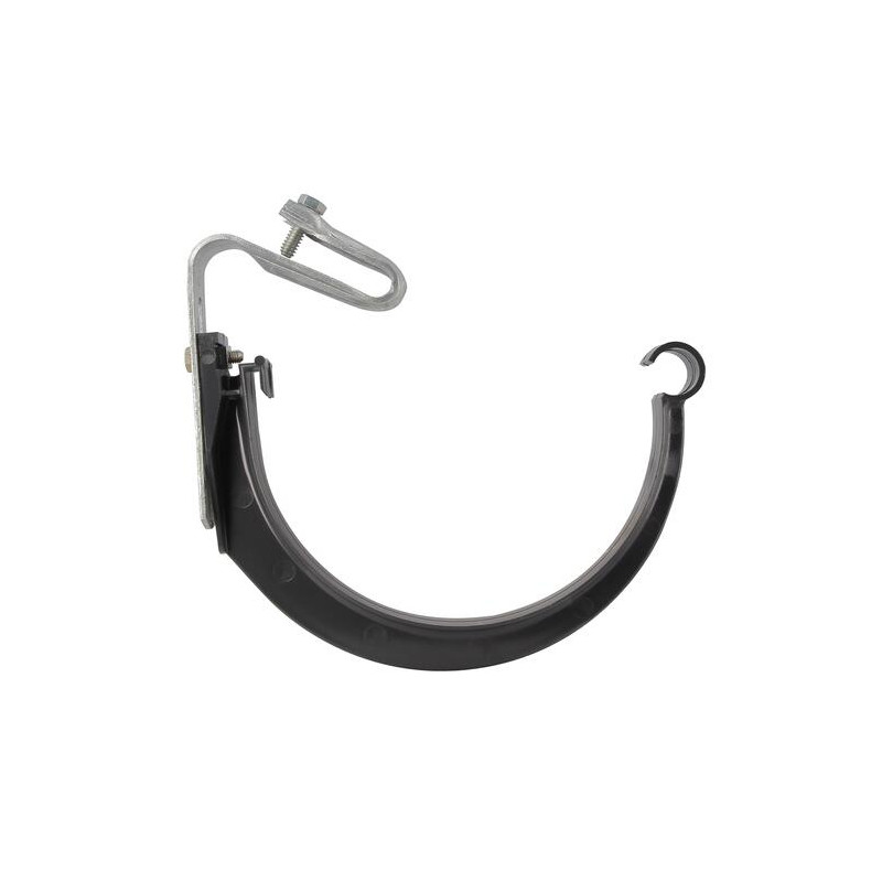 Crochet avec étrier à visser TECHTAN®, gouttière demi-ronde LG33, anthracite