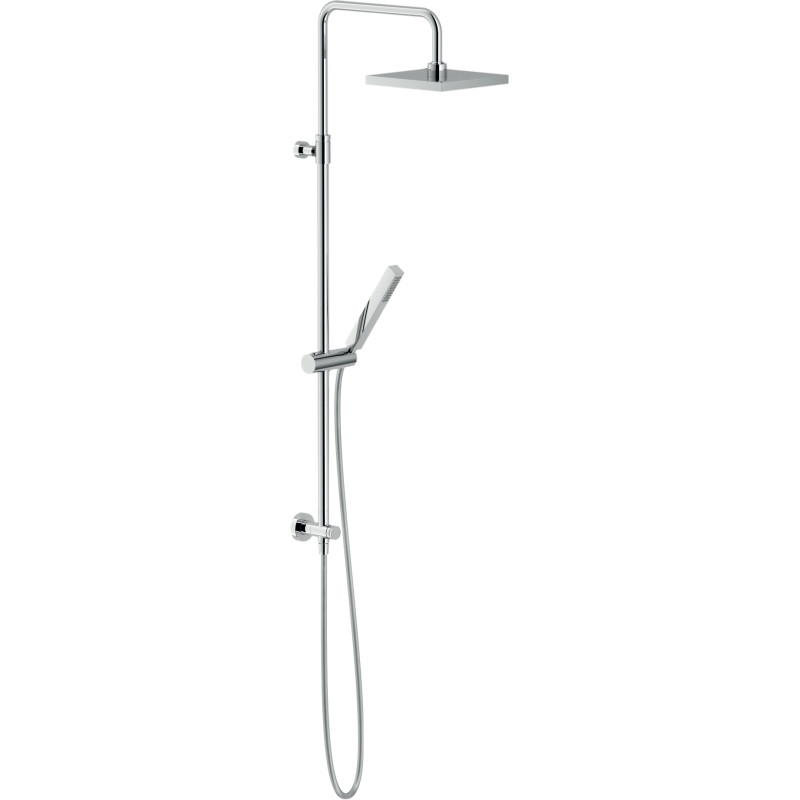 Colonne de douche avec prise d'eau et rampe télescopique chromé