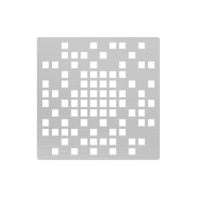 Grille inox pour siphon design explosion 10x10