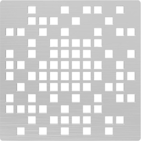 Grille inox pour siphon design explosion 10x10