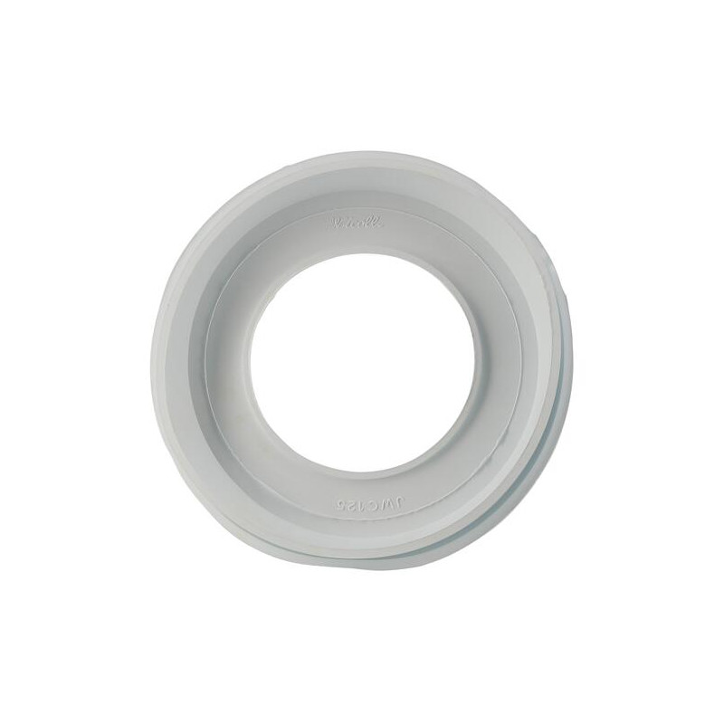 Joint de pipe de WC, Ø 125, en élastomère blanc, pour bague à visser