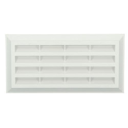 Grille rectangulaire blanche, type 100, avec moustiquaire