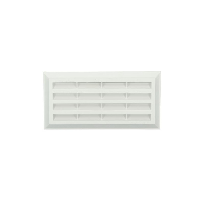 Grille rectangulaire blanche, type 100, avec moustiquaire
