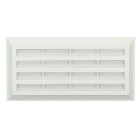 Grille rectangulaire blanche, type 100, avec moustiquaire