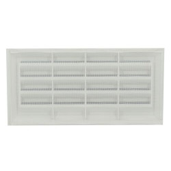 Grille rectangulaire blanche, type 100, avec moustiquaire