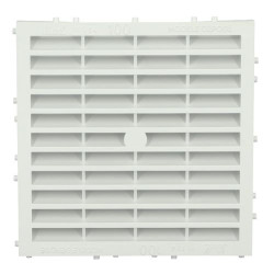 Grille d'aération carrée blanche, avec moustiquaire, à sceller, 150x150