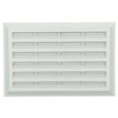 Grille rectangulaire blanche, type 150, avec moustiquaire