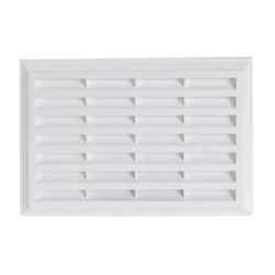Grille rectangulaire blanche, type 200, avec moustiquaire