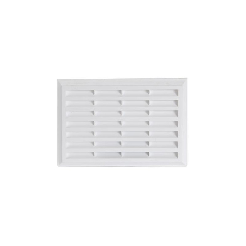 Grille rectangulaire blanche, type 200, avec moustiquaire