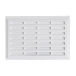 Grille rectangulaire blanche, type 200, avec moustiquaire