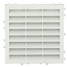 Grille d'aération carrée blanche, avec moustiquaire, à sceller, 118x118