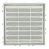 Grille d'aération carrée blanche, avec moustiquaire, à sceller, 118x118