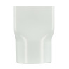 Mamelon mixte, femelle rectangulaire (83x56) et mâle Ø 80, blanc, en TECHTAN®