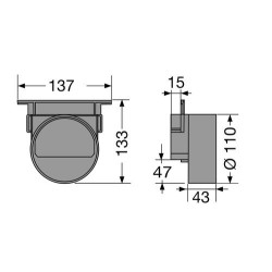 Fond naissance Ø110 pour drp178 noir