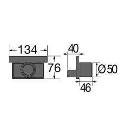 Fond/naissance caniv.hd larg.100 prof.0 Ø50