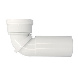 Pipe orientable de WC, droite/coudée, en PVC blanc, Ø 100