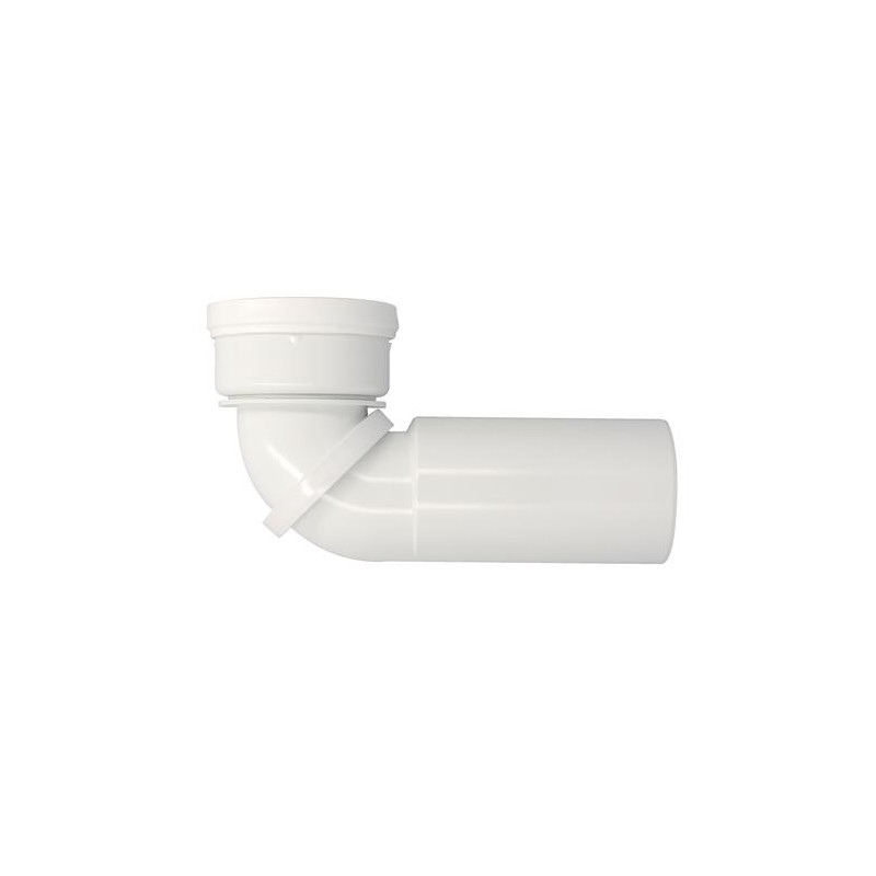 Pipe orientable de WC, droite/coudée, en PVC blanc, Ø 100