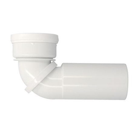 Pipe orientable de WC, droite/coudée, en PVC blanc, Ø 100