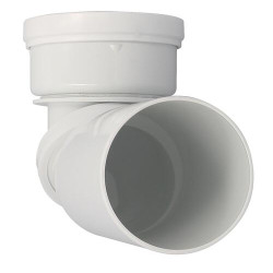 Pipe orientable de WC, droite/coudée, en PVC blanc, Ø 100