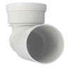 Pipe orientable de WC, droite/coudée, en PVC blanc, Ø 100