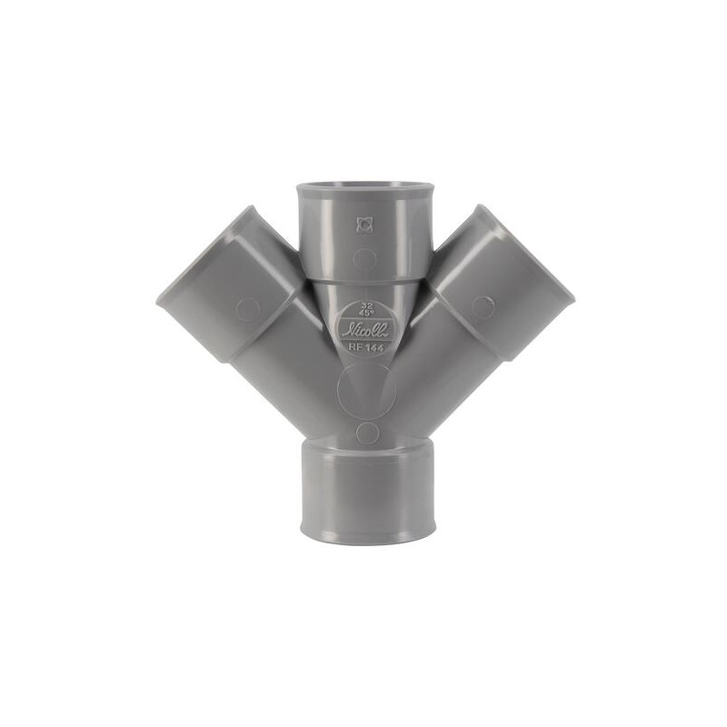 PVC culotte double parallele Ø32 femelle / femelle évacuation
