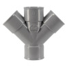 PVC culotte double parallele Ø32 femelle / femelle évacuation