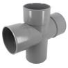 Culotte double parallèle, Ø 100, mâle-femelle à 87°30, à coller, gris, en PVC