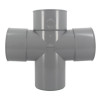 Culotte double parallèle, Ø 100, mâle-femelle à 87°30, à coller, gris, en PVC