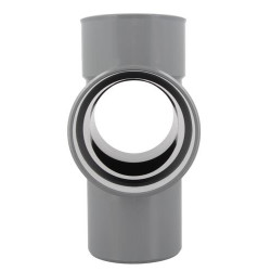 Culotte double parallèle, Ø 100, mâle-femelle à 87°30, à coller, gris, en PVC