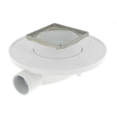 Siphon faible hauteur Ø40, DOCIA®XS Magnetech® cadre grille 10x10 cm, sans natte