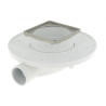Siphon faible hauteur Ø40, DOCIA®XS Magnetech® cadre grille 10x10 cm, sans natte