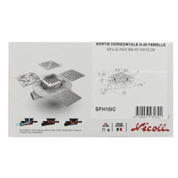 Siphon de douche DOCIA®XS Magnetech®, faible hauteur, sortie horizontale, Ø 40 - réf. SFH10IC