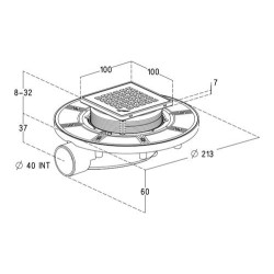 Siphon de douche DOCIA®XS Magnetech®, faible hauteur, sortie horizontale, Ø 40 - réf. SFH10IC