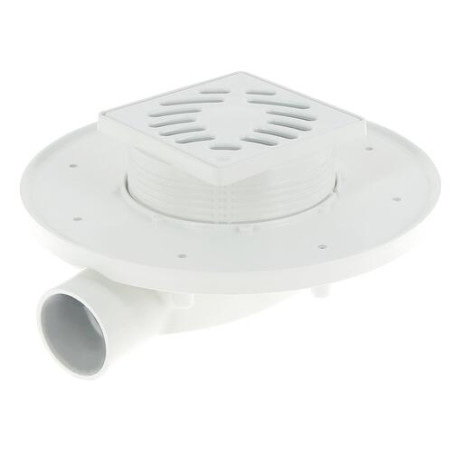 Siphon a carr.faible haut.gr PVC 10x10