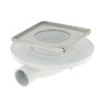Siphon faible hauteur Ø40, DOCIA®XS Magnetech® cadre grille 15x15 cm, avec natte
