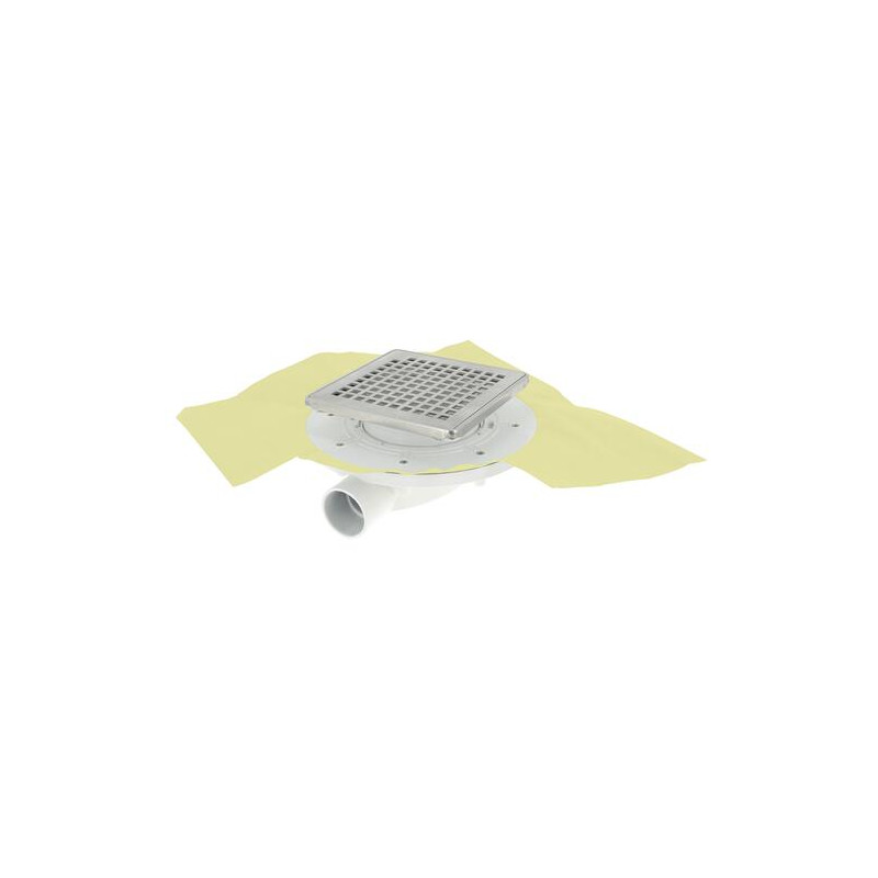 Siphon faible hauteur Ø40, DOCIA®XS Magnetech® grille 15x15 cm, inox 316