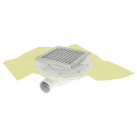 Siphon faible hauteur Ø40, DOCIA®XS Magnetech® grille verrouillée 15x15 cm