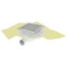 Siphon faible hauteur Ø40, DOCIA®XS Magnetech® grille verrouillée 15x15 cm